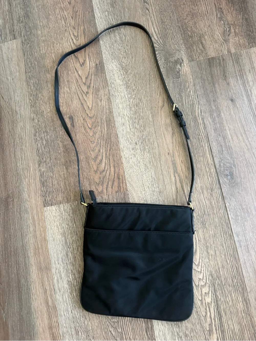 Michael Kors Black Nylon Crossbody with Gold Hardware